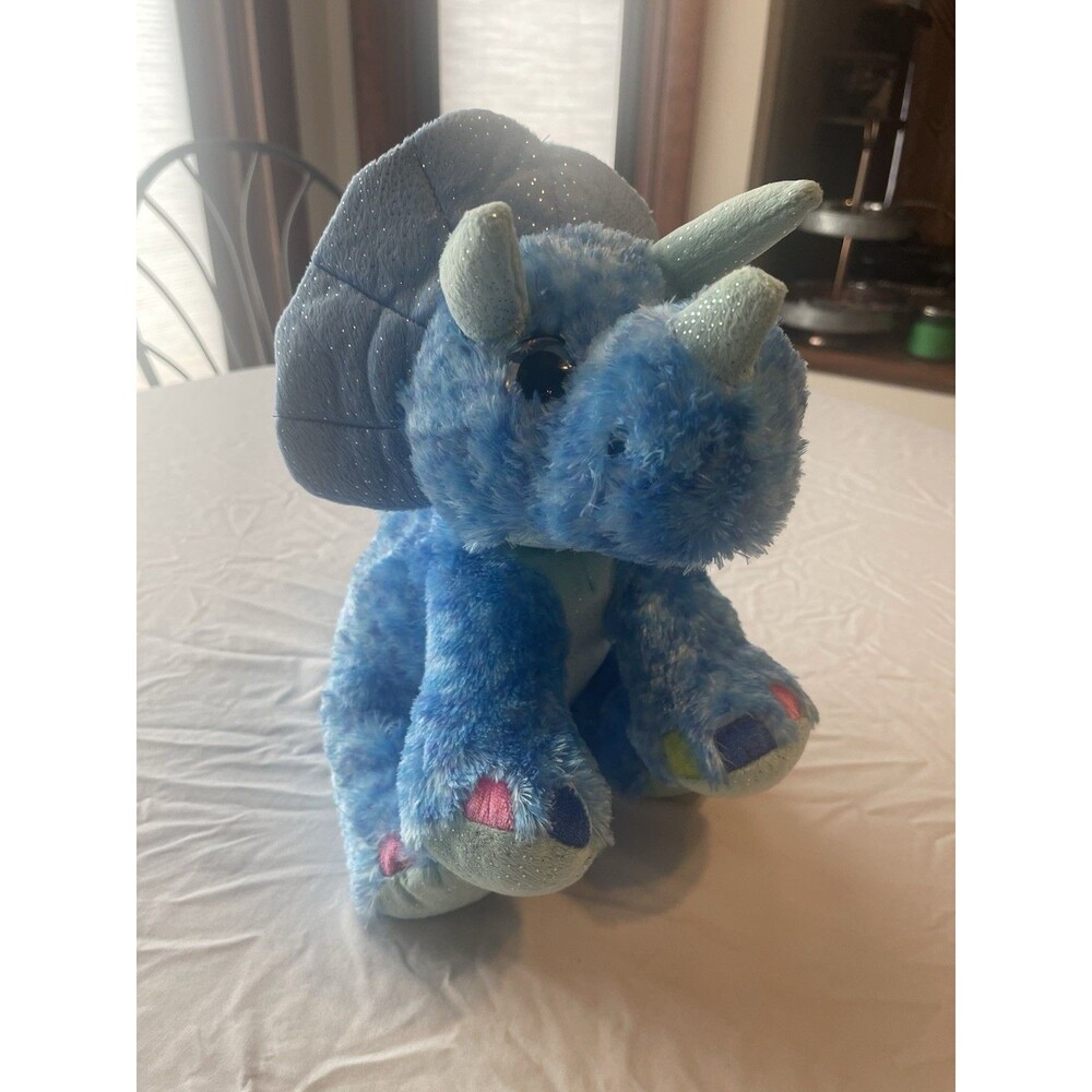 Wild Republic Sweet and Sassy Blue Triceratops Sparkle 12” Plush Stuffed Animal